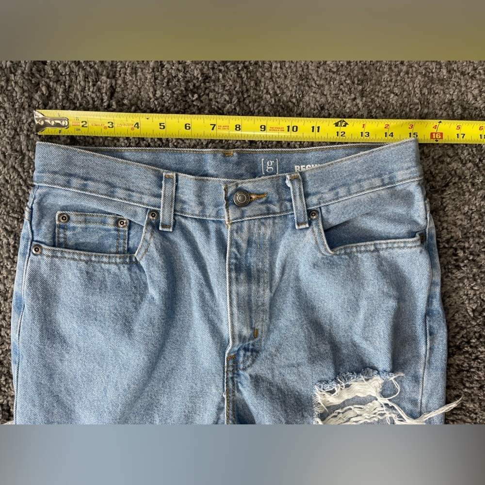 George jeans light blue very distressed denim jeans size 30x 30 - Picture 12 of 14